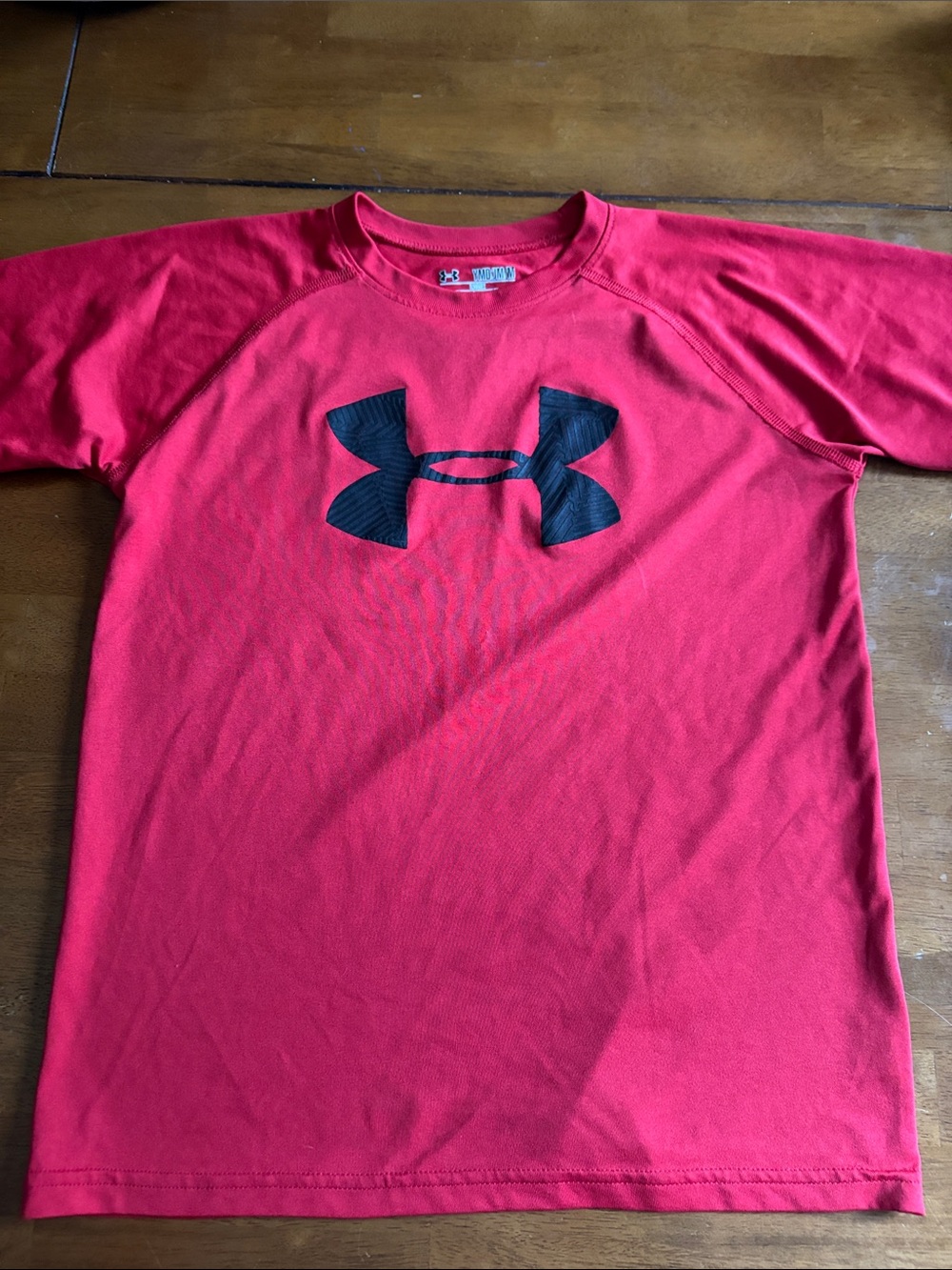 Under Armour Youth Red Short Sleeve Tee with Black Logo
